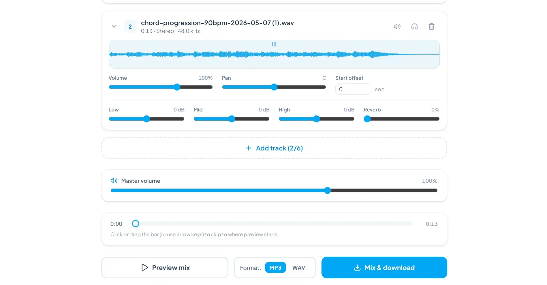 Online Audio Mixer preview
