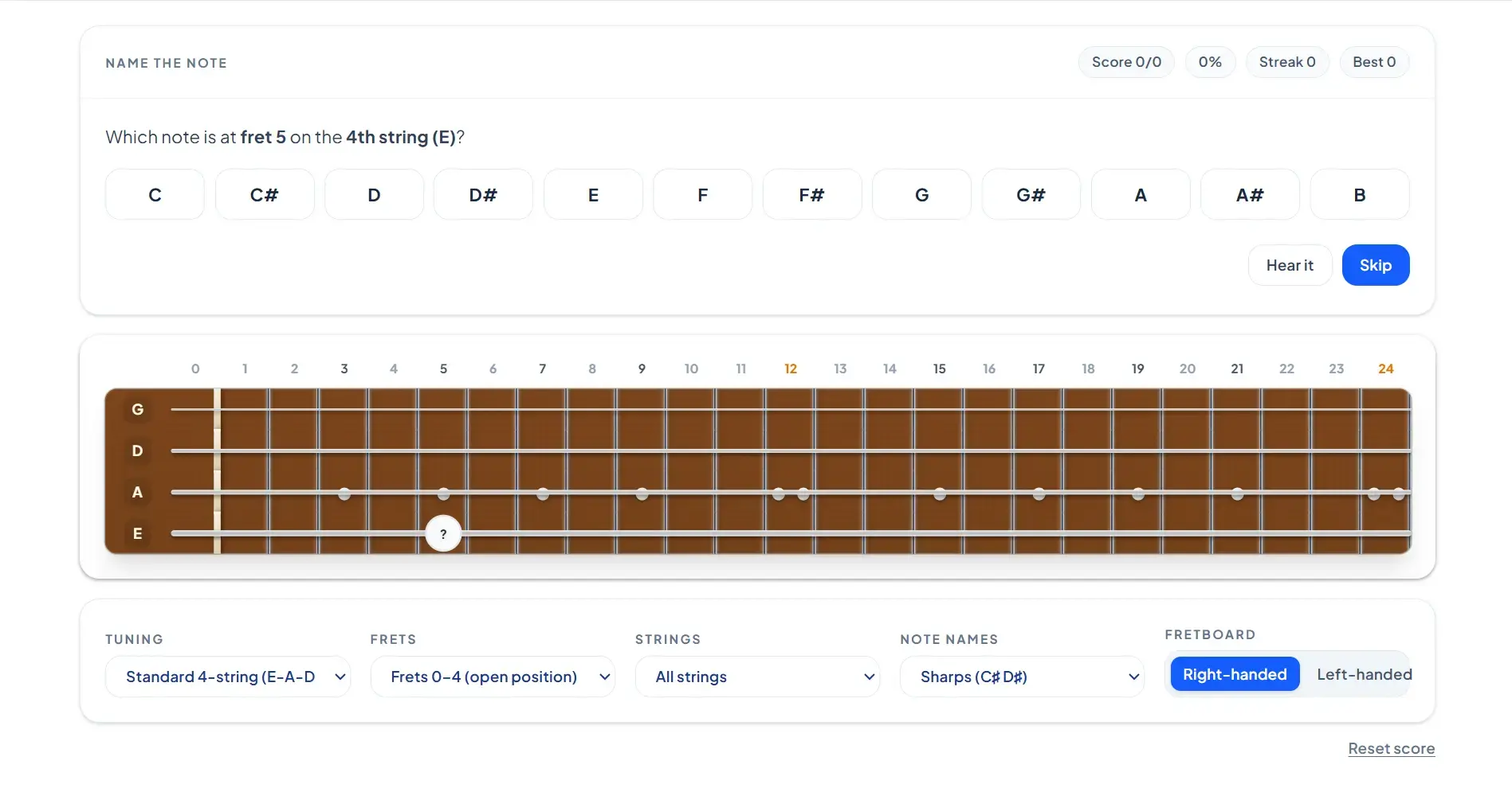 Bass Note Trainer preview