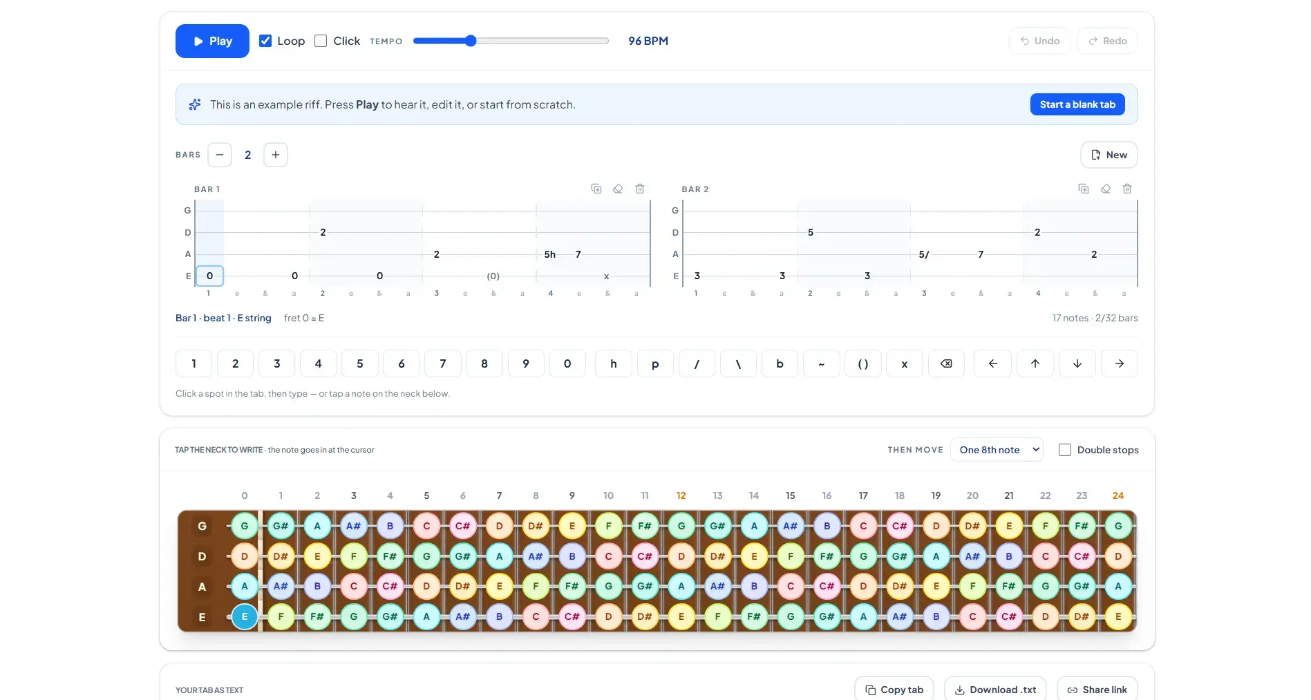 Bass Tab Maker preview