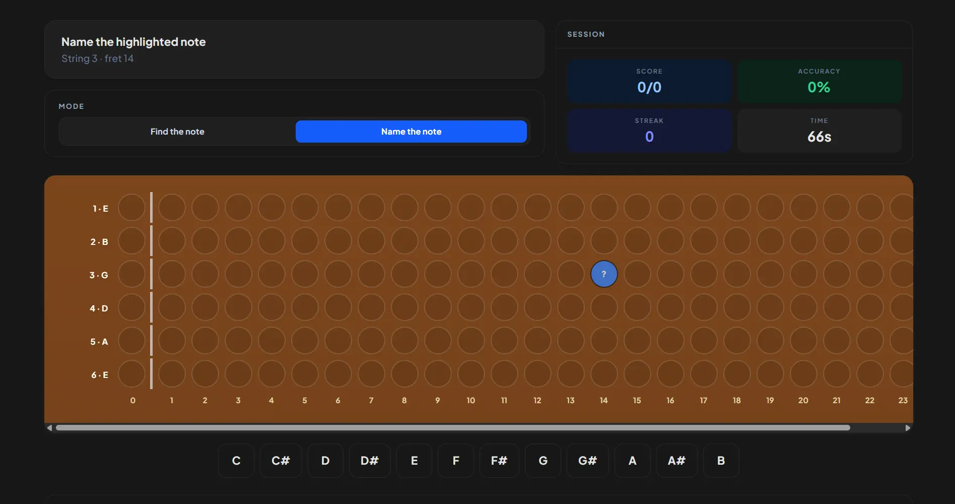 Fretboard Note Trainer preview