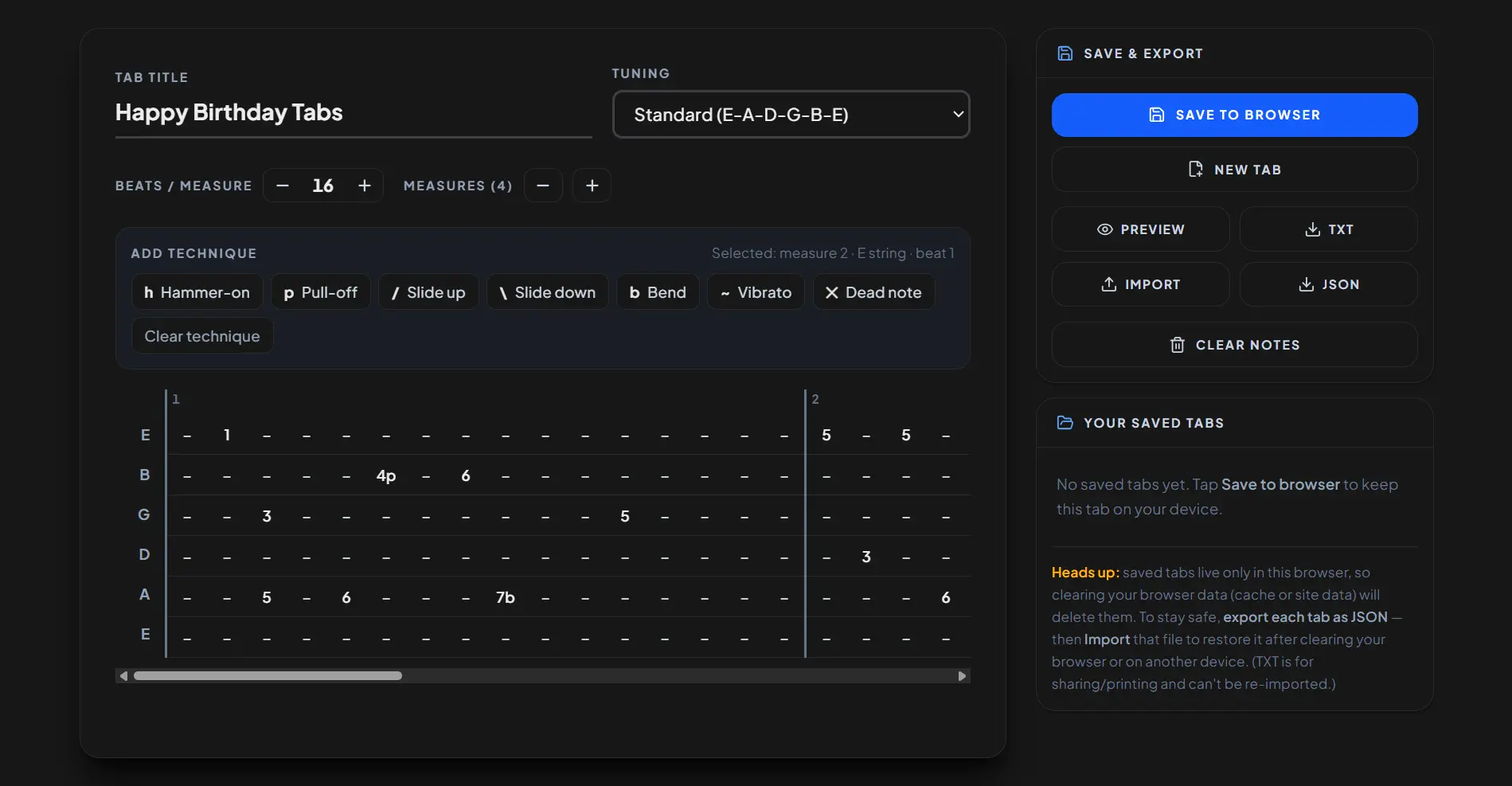 Guitar Tab Maker preview