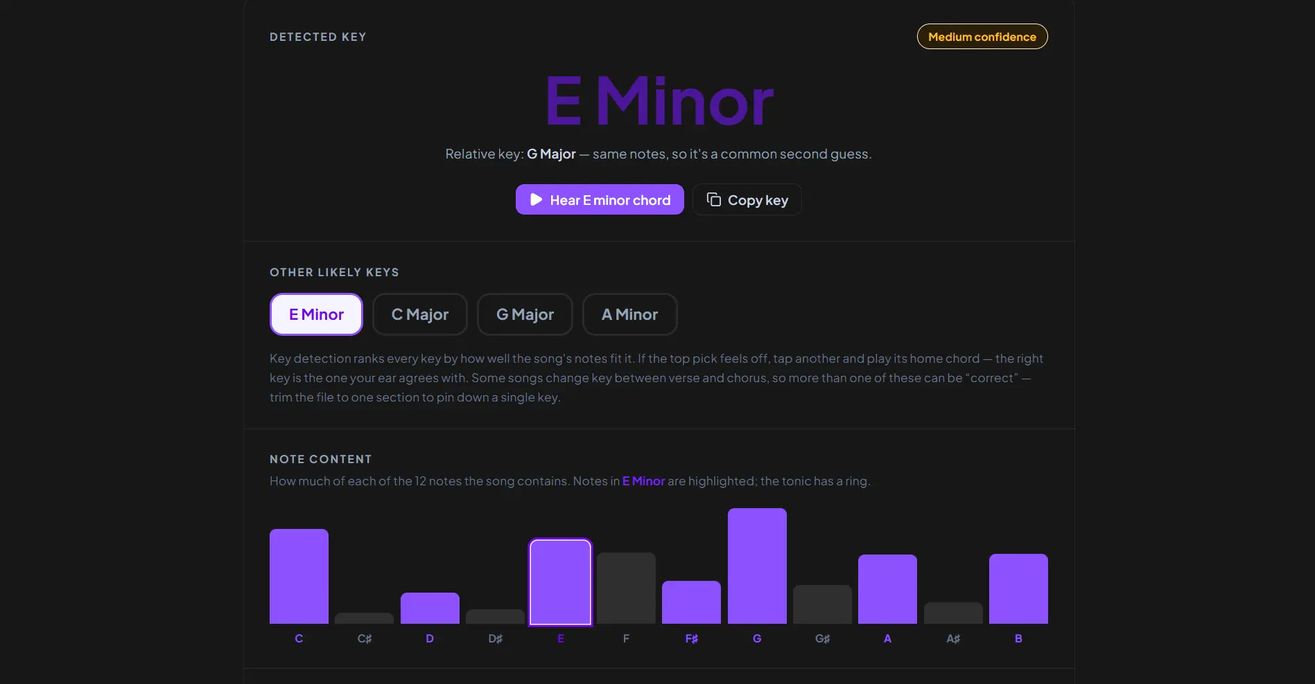 Song Key Finder preview