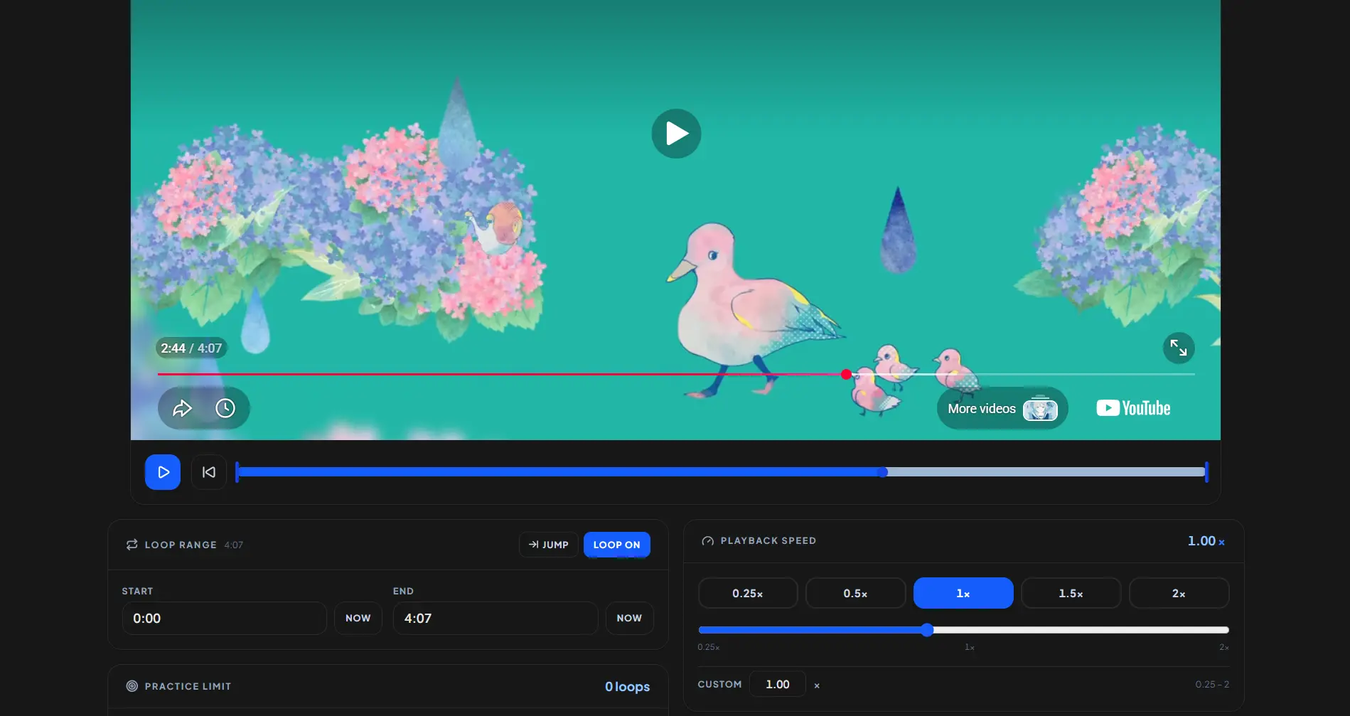 YouTube Looper preview