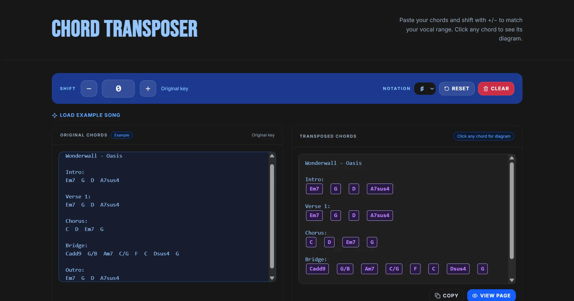 Chord Transposer preview
