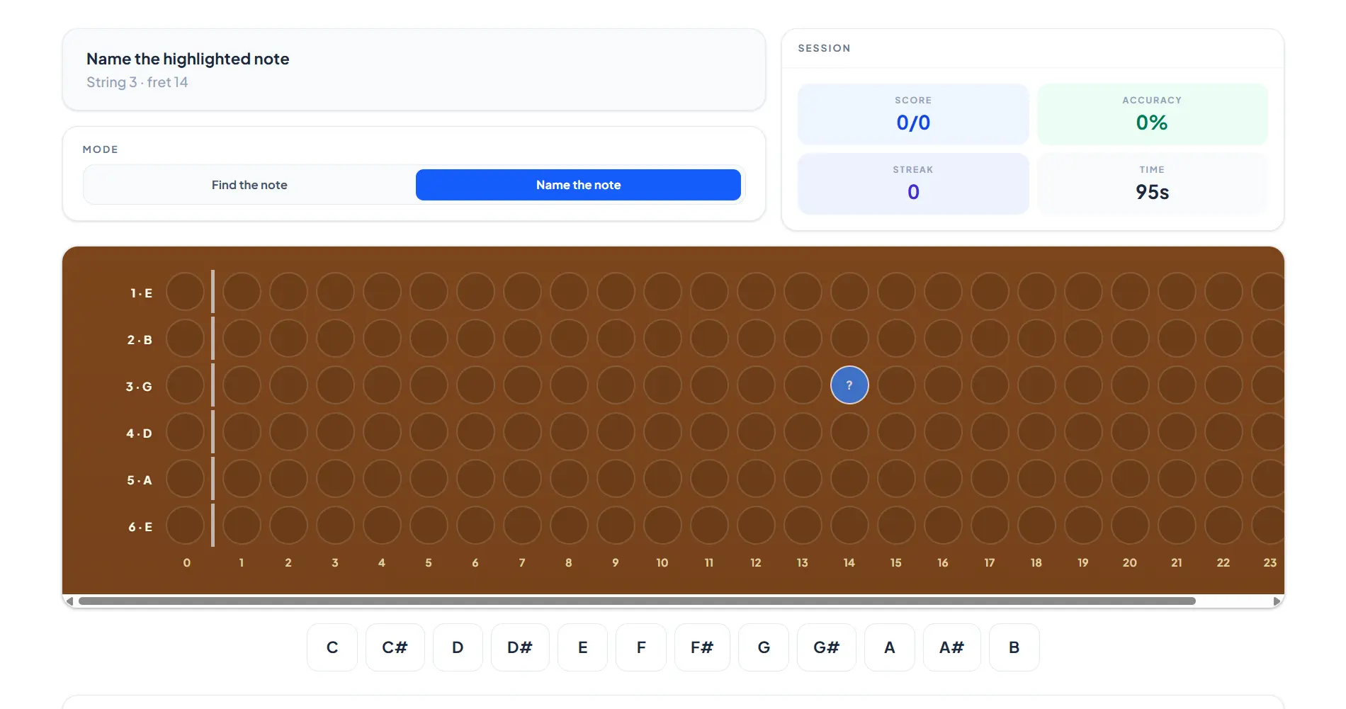 Fretboard Note Trainer preview