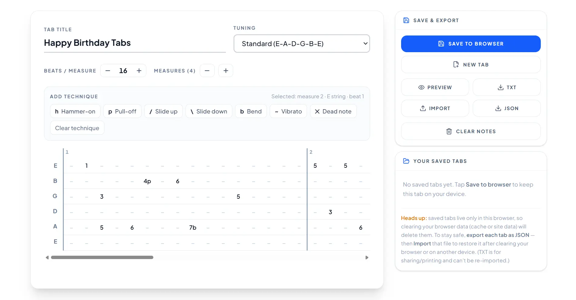 Guitar Tab Maker preview