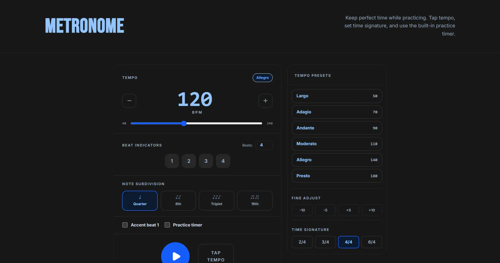 Metronome preview